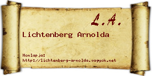 Lichtenberg Arnolda névjegykártya